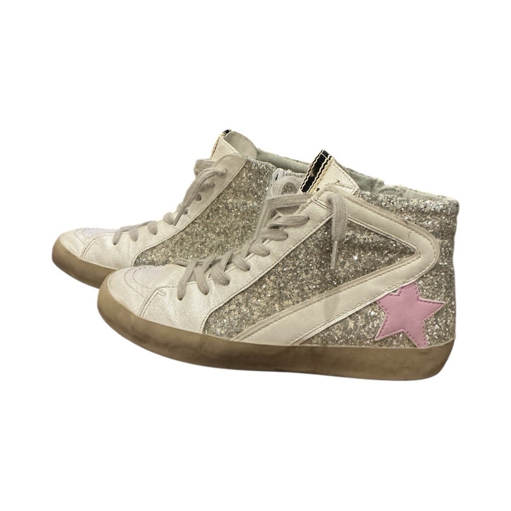 SHU SHOP Roxanne Kids Size 5 Pearl Glitter High-Top Sneakers